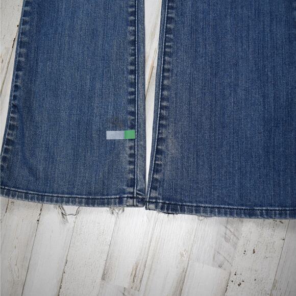 Y2K style Mudd blue stretch denim frayed low rise bootcut jeans Junior's size 9 - Picture 3 of 7